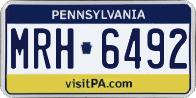 PA license plate MRH6492