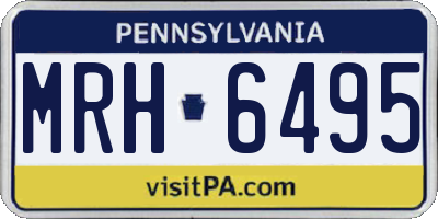 PA license plate MRH6495