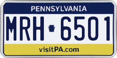 PA license plate MRH6501