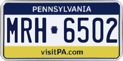 PA license plate MRH6502