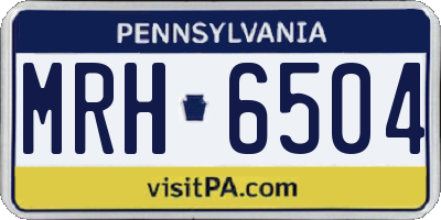 PA license plate MRH6504