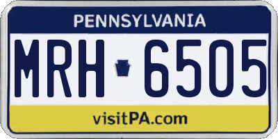 PA license plate MRH6505