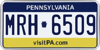 PA license plate MRH6509