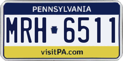 PA license plate MRH6511