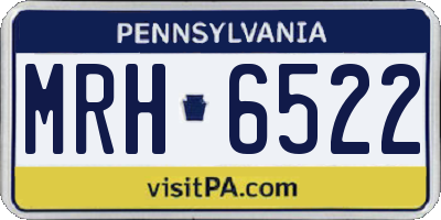PA license plate MRH6522