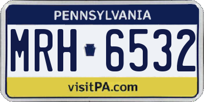 PA license plate MRH6532
