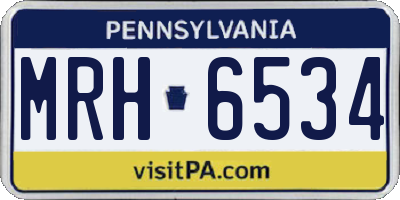 PA license plate MRH6534