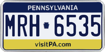 PA license plate MRH6535