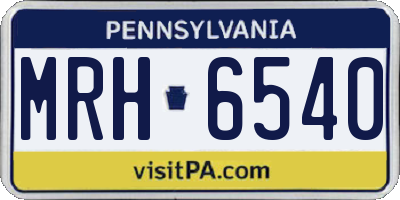 PA license plate MRH6540
