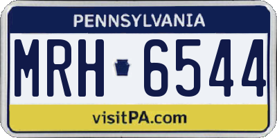 PA license plate MRH6544