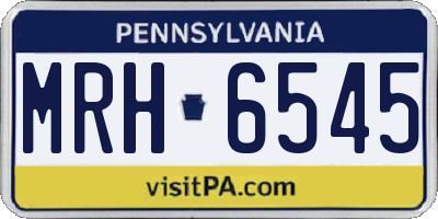 PA license plate MRH6545