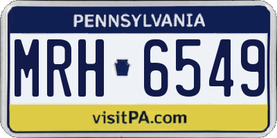 PA license plate MRH6549