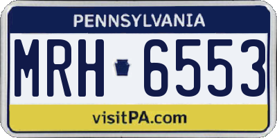 PA license plate MRH6553
