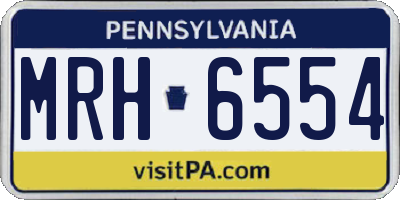 PA license plate MRH6554