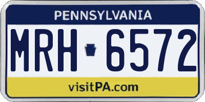 PA license plate MRH6572