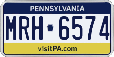 PA license plate MRH6574