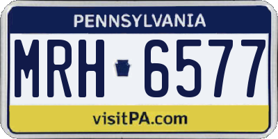 PA license plate MRH6577