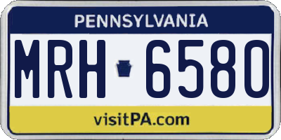 PA license plate MRH6580