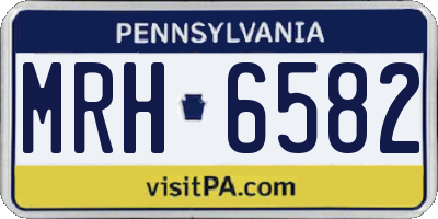 PA license plate MRH6582