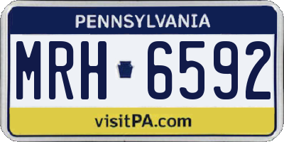 PA license plate MRH6592