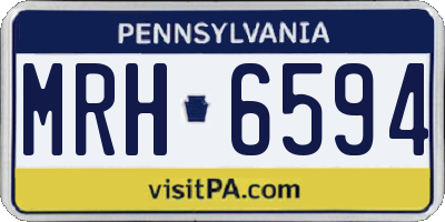PA license plate MRH6594