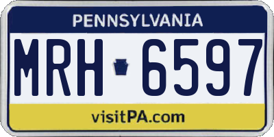 PA license plate MRH6597