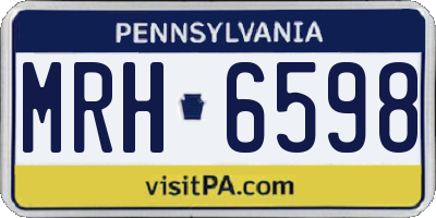 PA license plate MRH6598