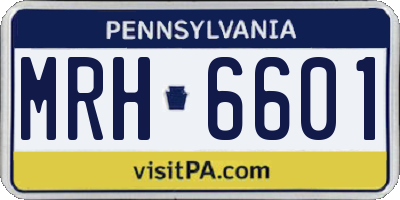 PA license plate MRH6601