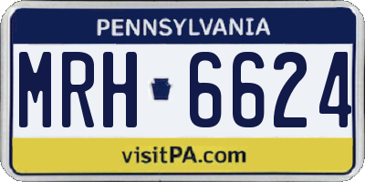 PA license plate MRH6624