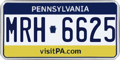 PA license plate MRH6625