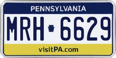 PA license plate MRH6629