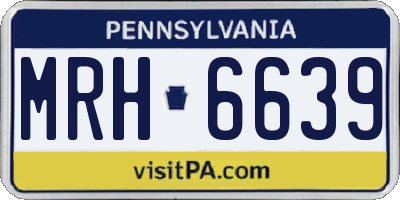 PA license plate MRH6639