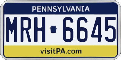 PA license plate MRH6645