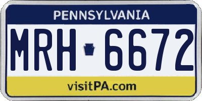 PA license plate MRH6672