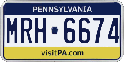 PA license plate MRH6674