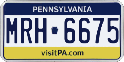 PA license plate MRH6675