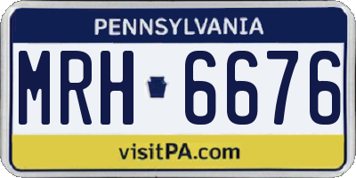 PA license plate MRH6676