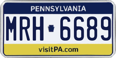 PA license plate MRH6689