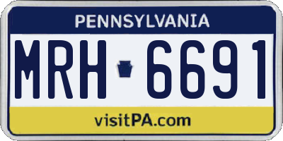 PA license plate MRH6691