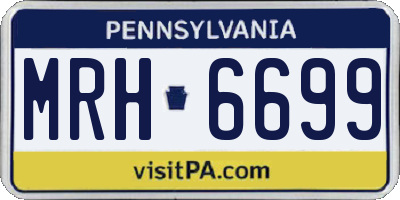 PA license plate MRH6699