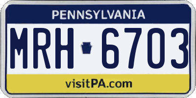 PA license plate MRH6703