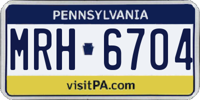 PA license plate MRH6704