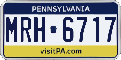 PA license plate MRH6717