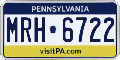 PA license plate MRH6722