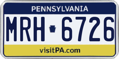 PA license plate MRH6726