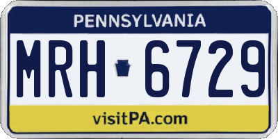 PA license plate MRH6729
