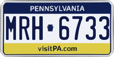 PA license plate MRH6733