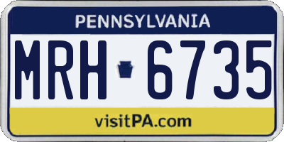 PA license plate MRH6735