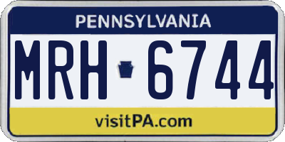 PA license plate MRH6744