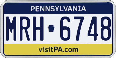 PA license plate MRH6748